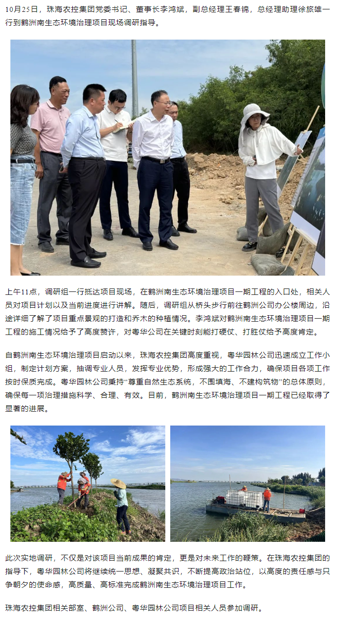 安博（中国）一站式服务官网集团党委书记、董事长李鸿斌调研鹤洲南生态环境治理工作.png